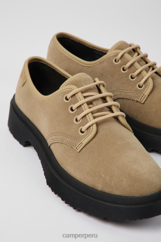 beige BX628986 Camper Zapatos de diseño Walden de nobuk beige para mujer.