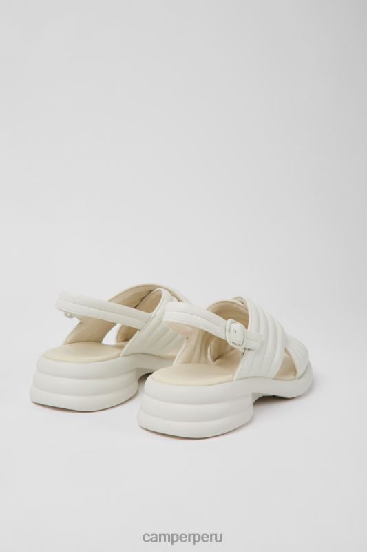 blanco BX6281046 Camper Sandalias de piel spiro de diseño color blanco para mujer.