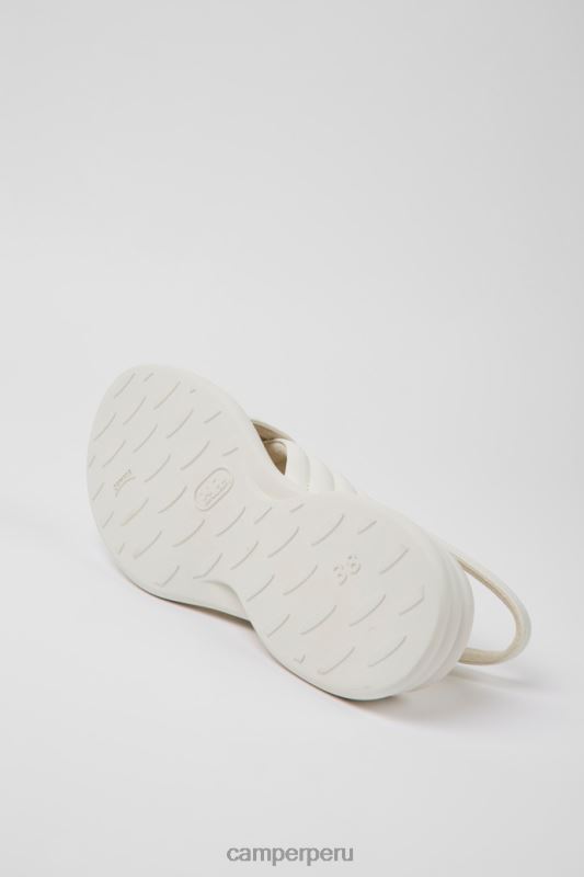 blanco BX6281046 Camper Sandalias de piel spiro de diseño color blanco para mujer.