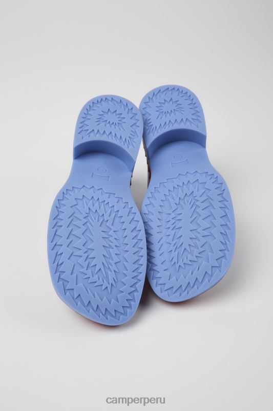 multicolor BX6281081 Camper Mocasines twins de piel multicolor de diseño para mujer.