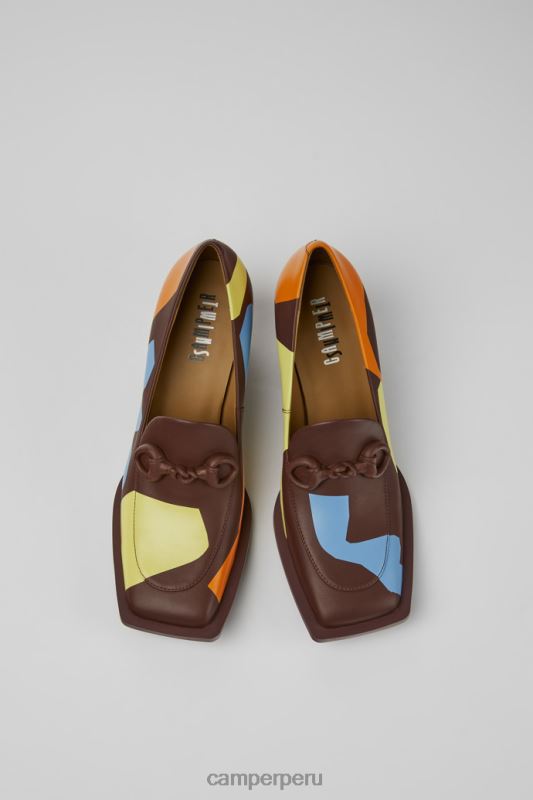 multicolor BX6281108 Camper Exclusivos tacones twins de piel multicolor para mujer.