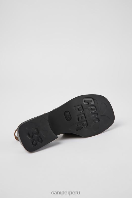 negro BX6281028 Camper Sandalias de diseño Dana de piel color negro para mujer.