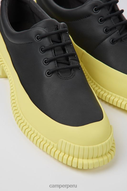 negro BX6281095 Camper design pix zapatos con cordones de piel negro y amarillo para mujer