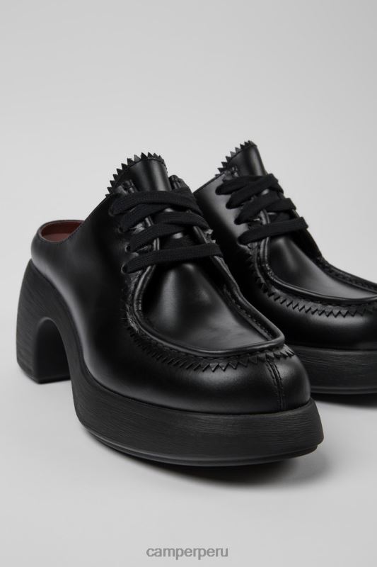 negro BX6281096 Camper Mules Thelma de piel negra exclusivos para mujer.