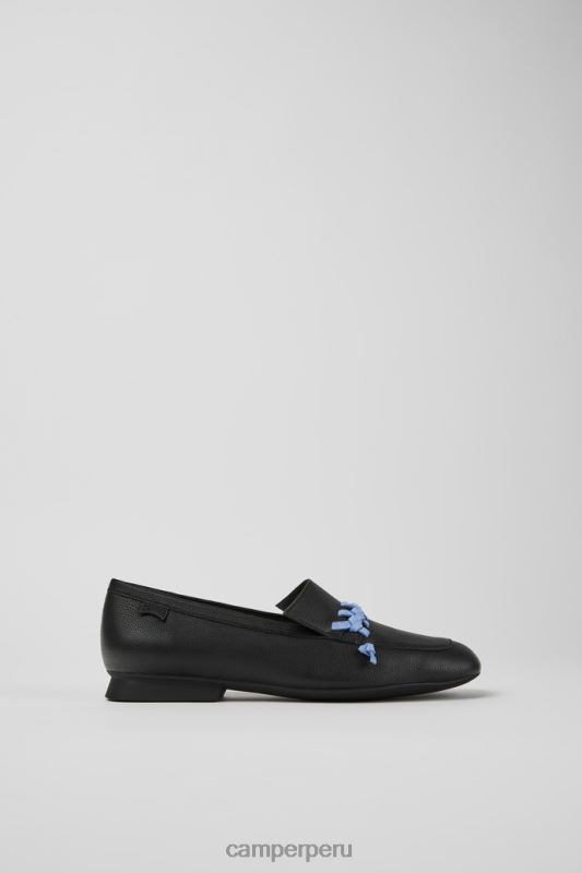 negro BX62850 Camper Mocasines casi myra de piel en color negro y azul para mujer