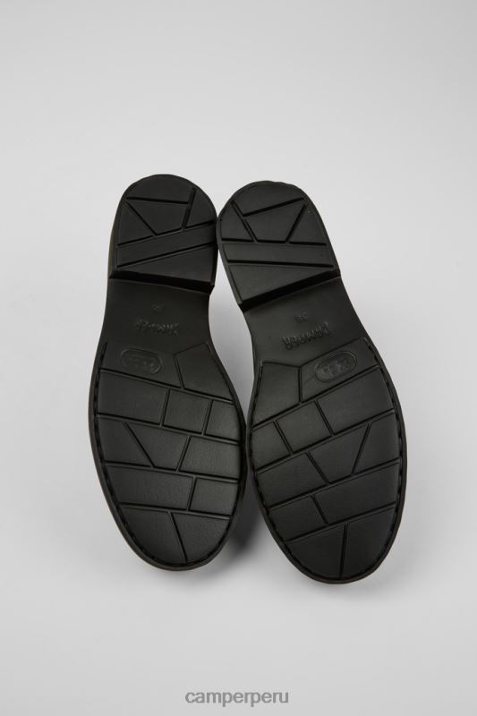 negro BX62887 Camper Zapatos con cordones de piel negra Neuman exclusivos