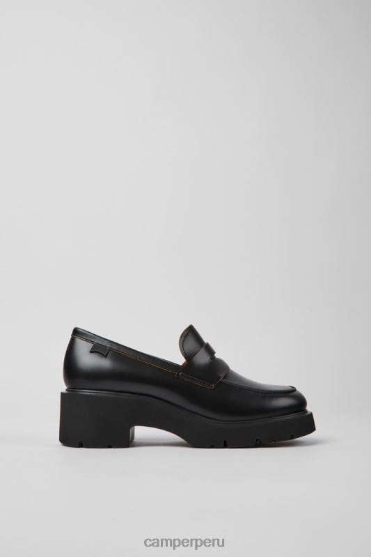 negro BX628943 Camper Mocasines milah de piel color negro de diseño para mujer.