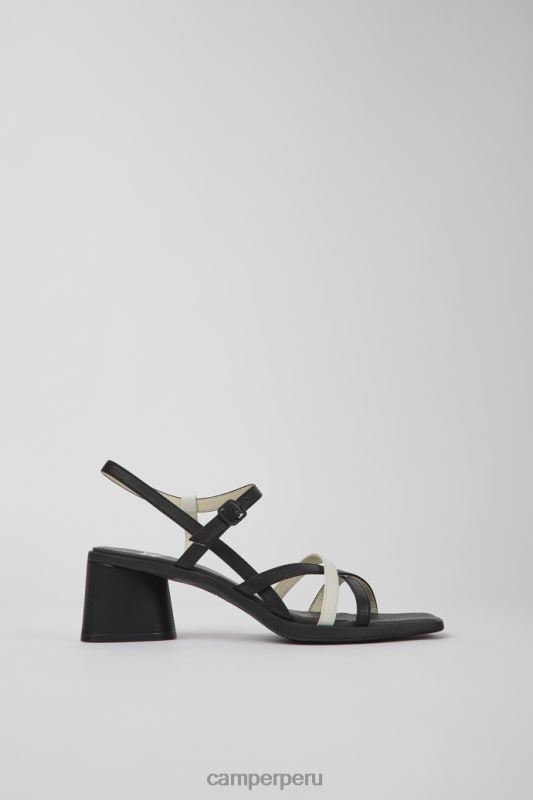 negro BX628961 Camper sandalias twins exclusivas de piel en blanco y negro para mujer