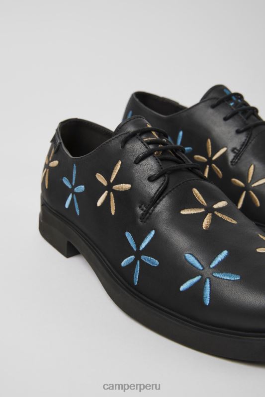 negro BX628970 Camper Twins zapatos de piel negros para mujer recién llegados.