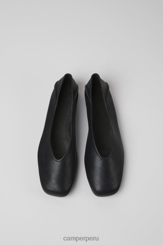 negro BX628971 Camper Bailarinas casi myra de piel negra de diseño para mujer.