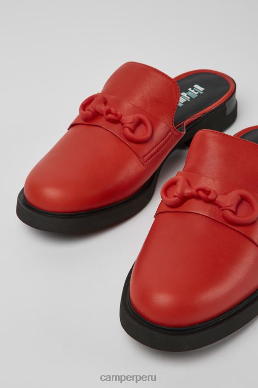 rojo BX6281134 Camper Zapatos gemelos de diseño semiabiertos de piel rojo.
