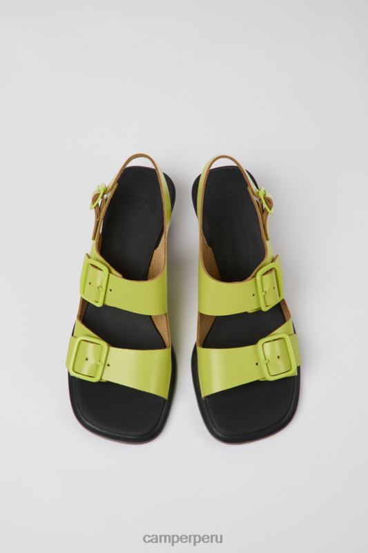 verde BX6281023 Camper Sandalias de piel de diseño dina verde para mujer.